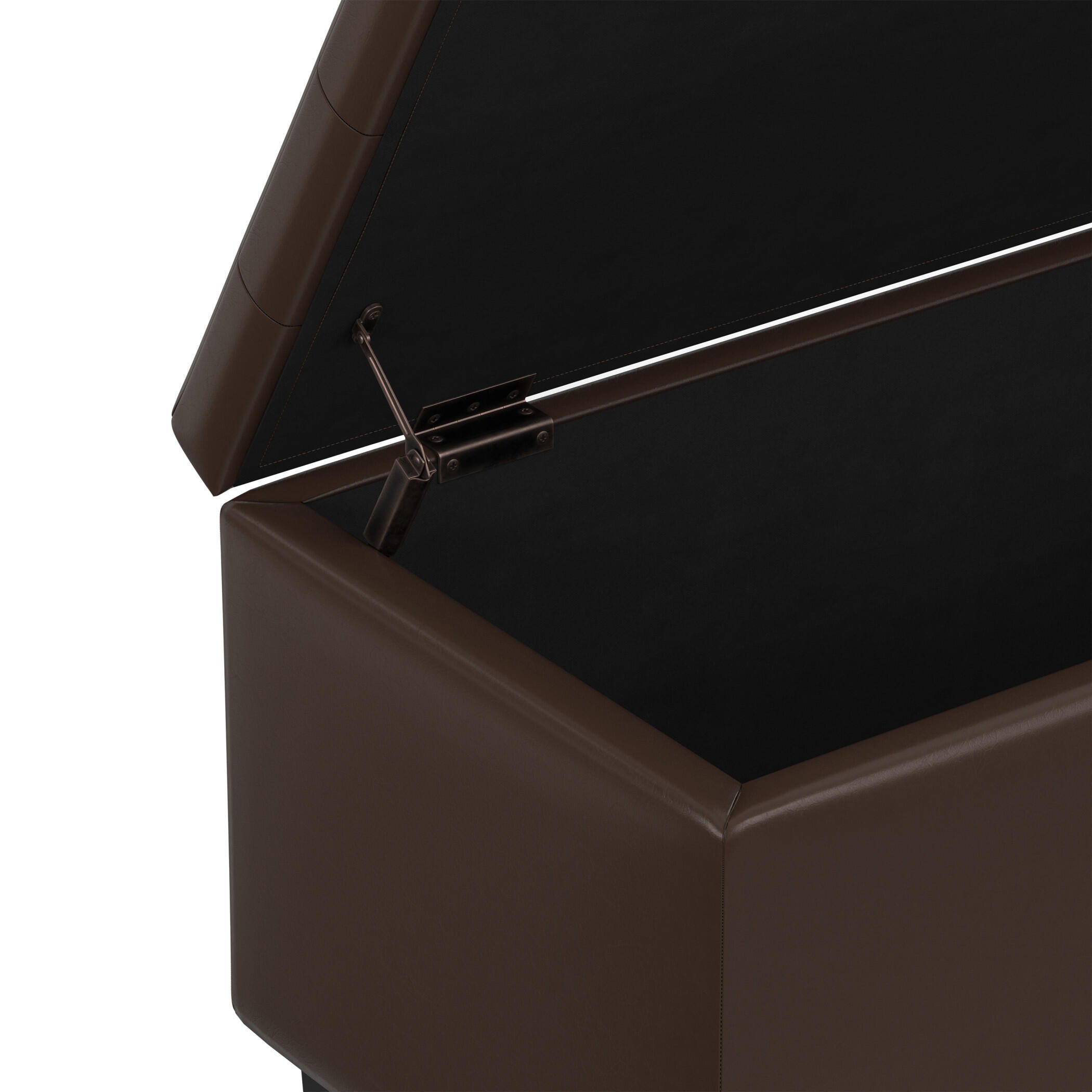 Ottoman Wide Storage Ottoman, Chocolate, large