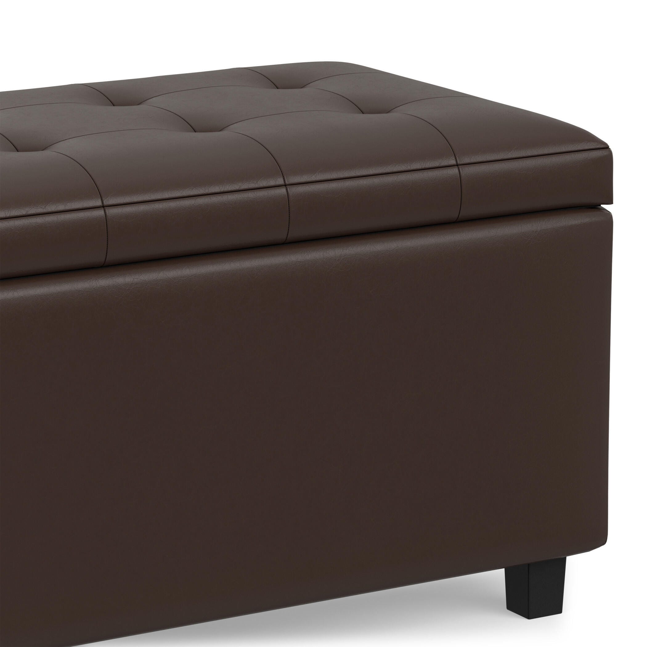 Ottoman Wide Storage Ottoman, Chocolate, large