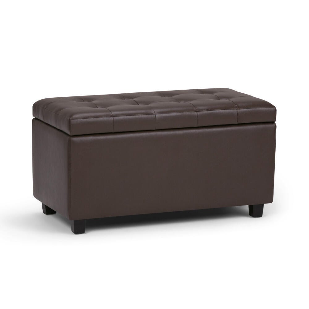 Ottoman Wide Storage Ottoman, Chocolate, large
