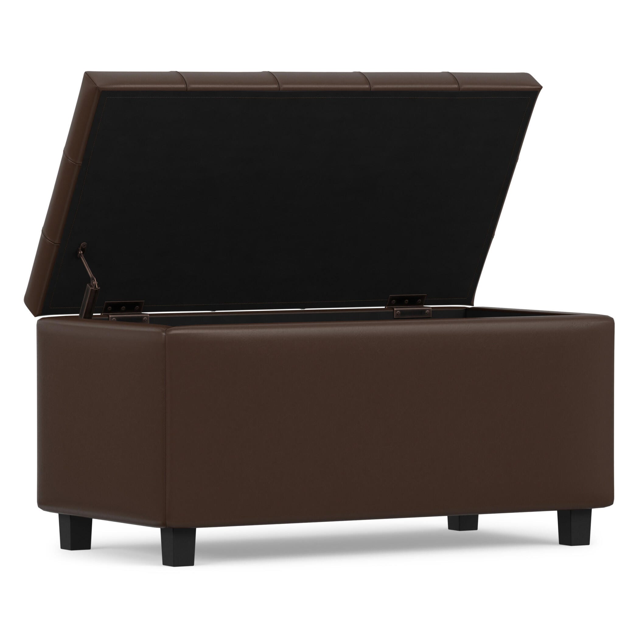 Ottoman Wide Storage Ottoman, Chocolate, large