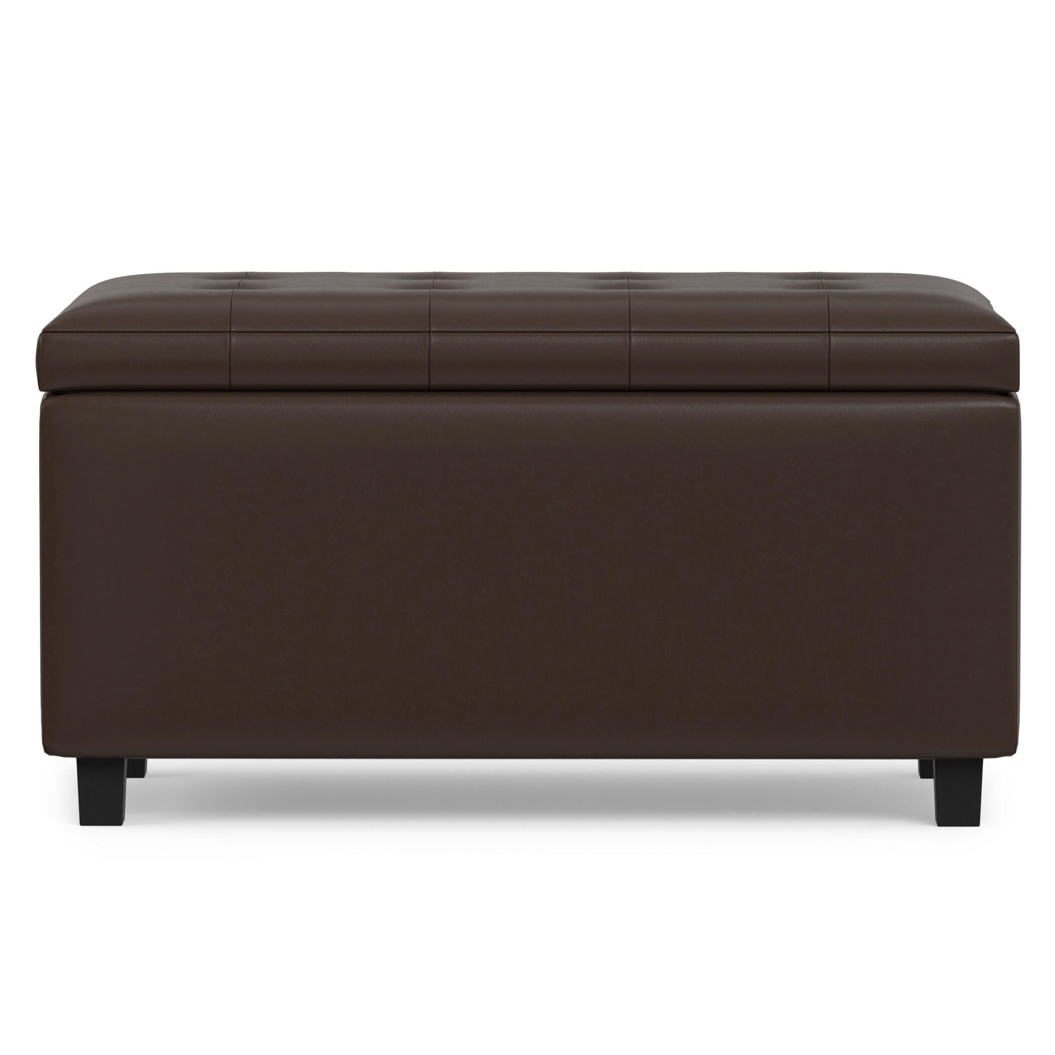Ottoman Wide Storage Ottoman, Chocolate, large