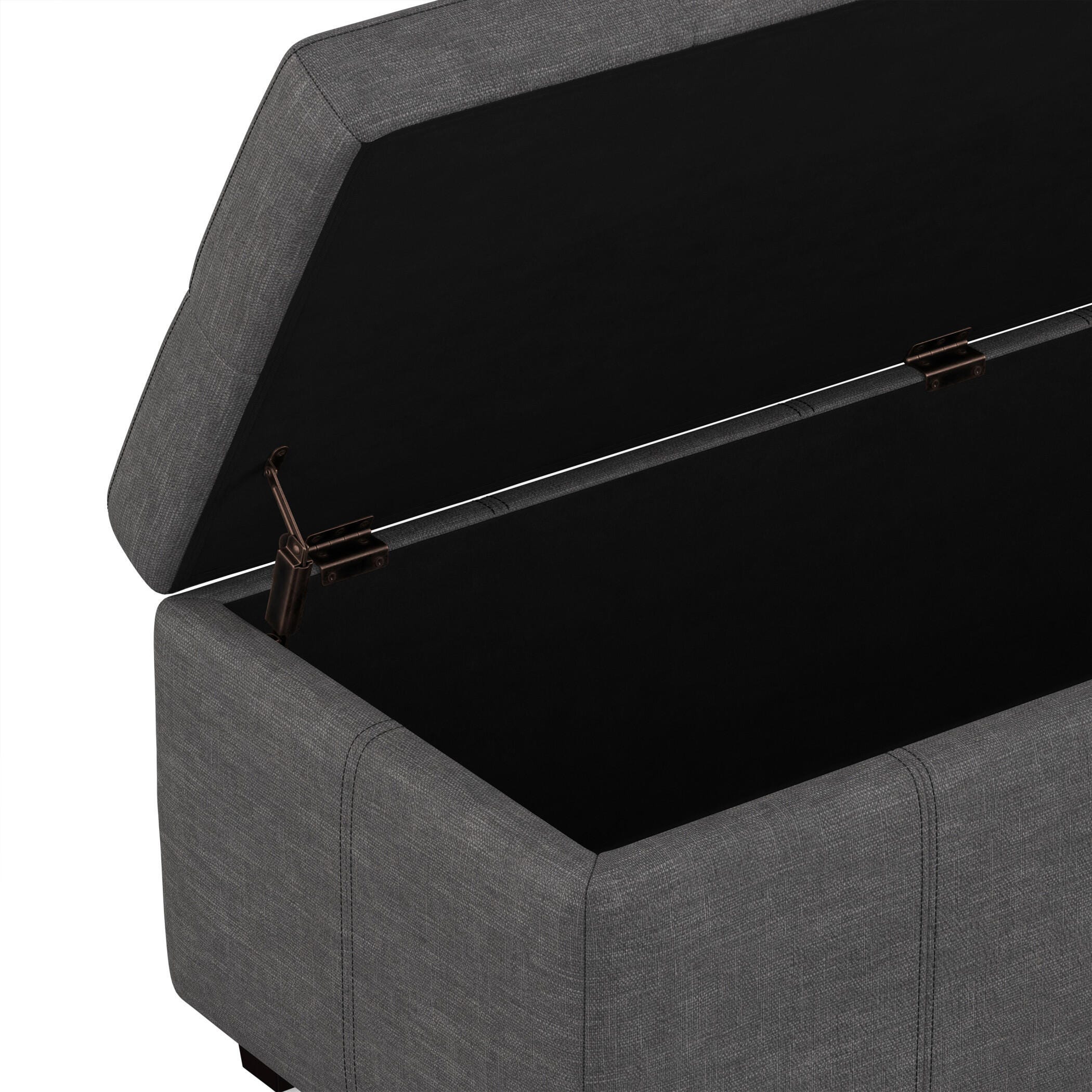 Ottoman Storage Ottoman with Lift-top Lid, Slate Gray, large