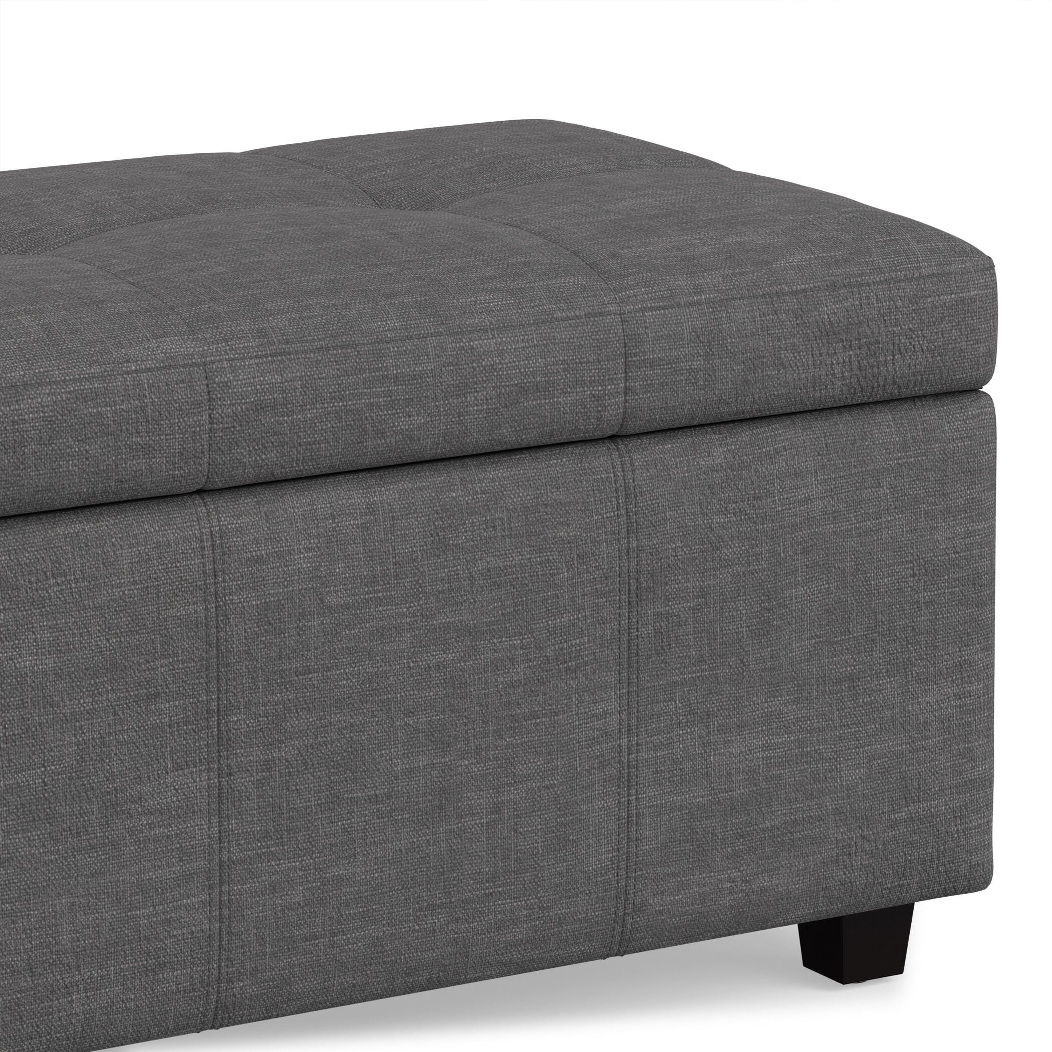 Ottoman Storage Ottoman with Lift-top Lid, Slate Gray, large