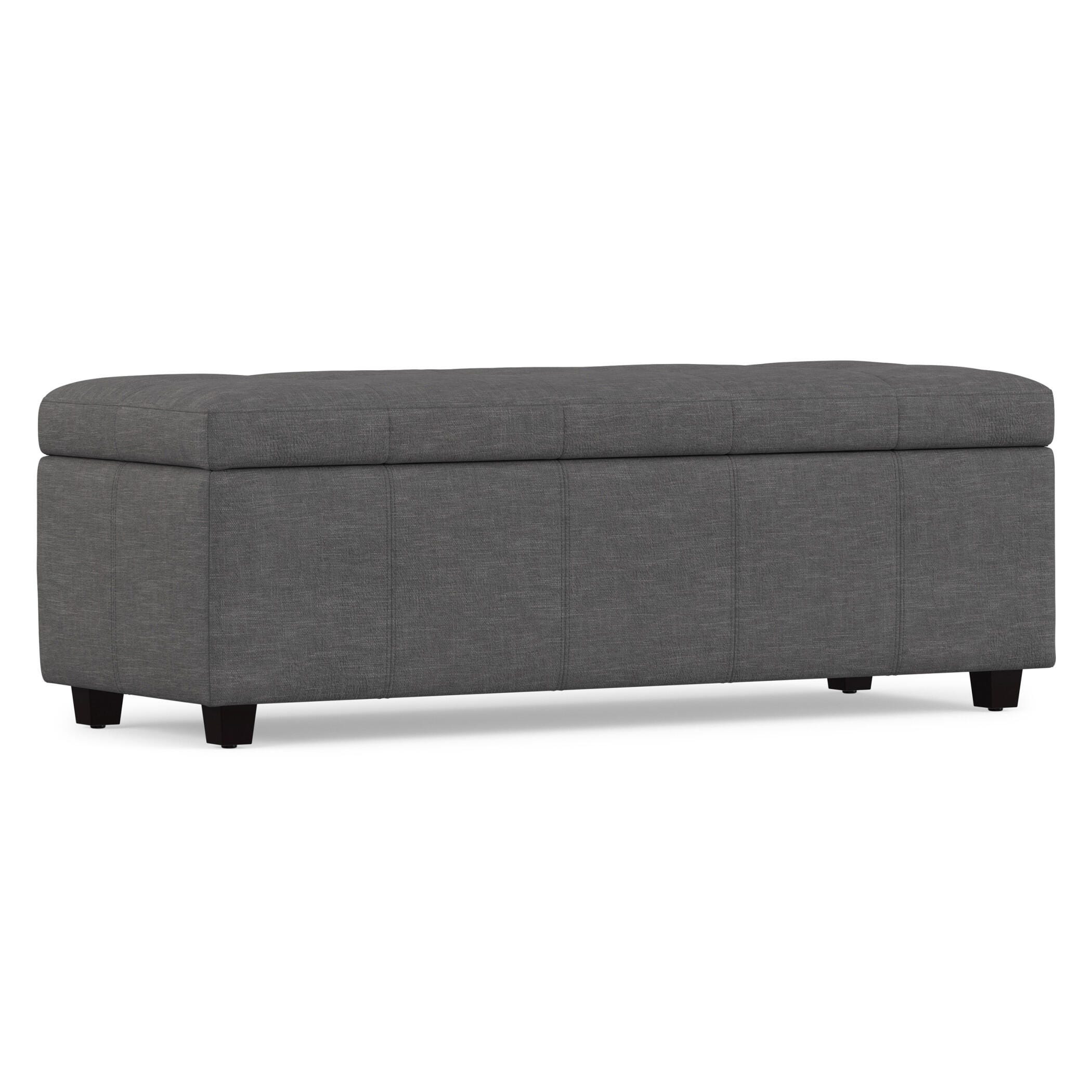 Ottoman Storage Ottoman with Lift-top Lid, Slate Gray, large