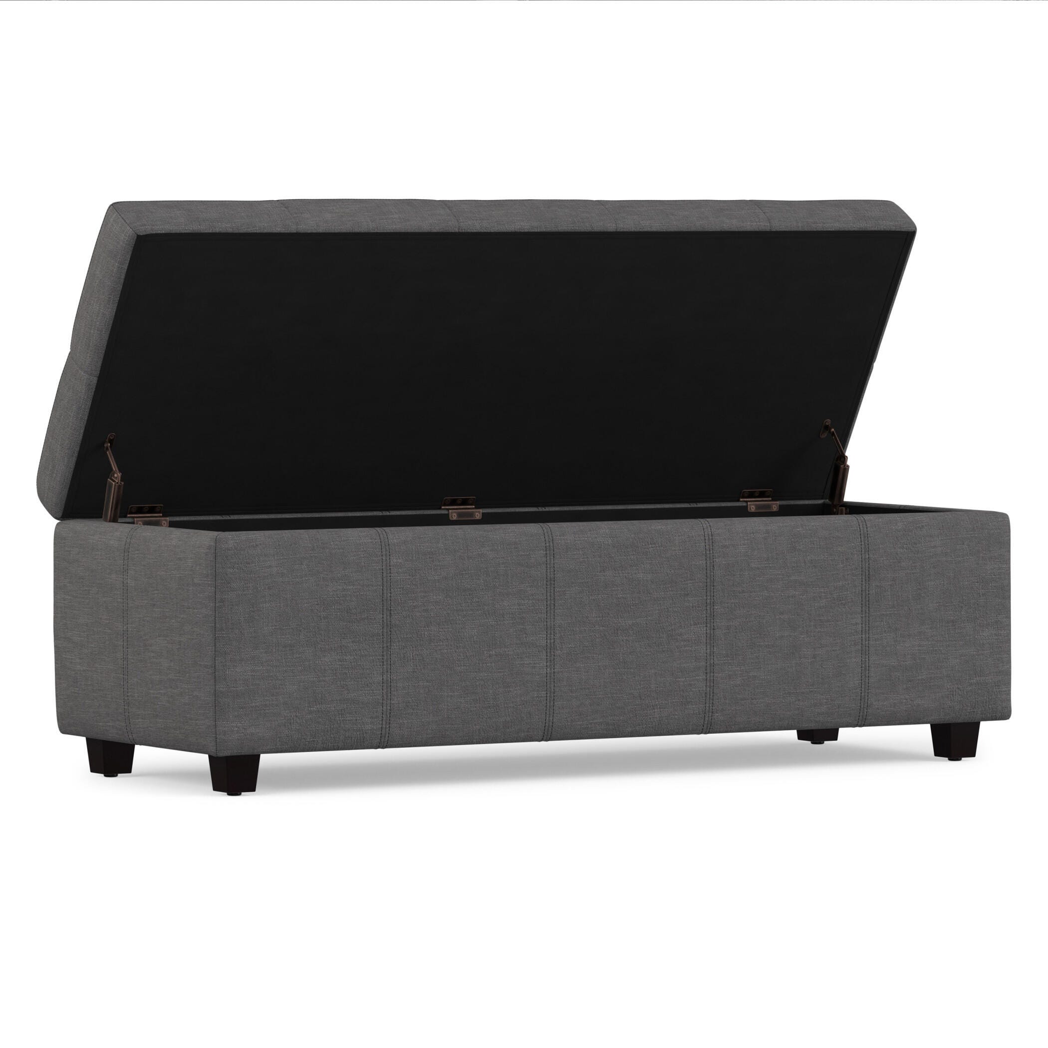 Ottoman Storage Ottoman with Lift-top Lid, Slate Gray, large