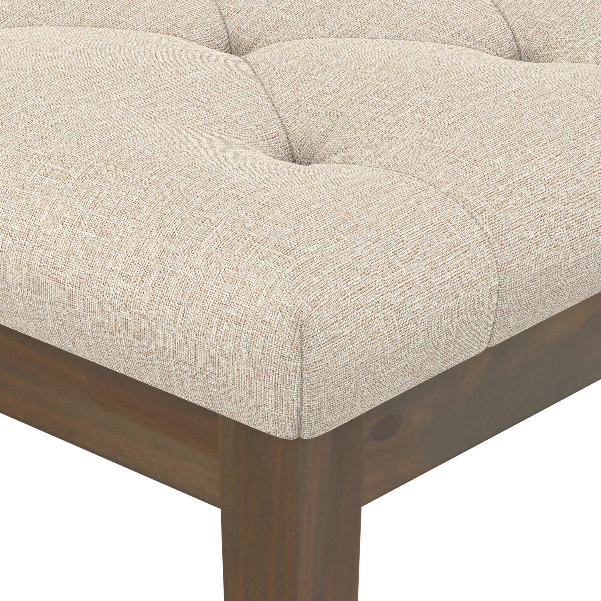 Simpli Home Saxon Ottoman Bench, Natural, large