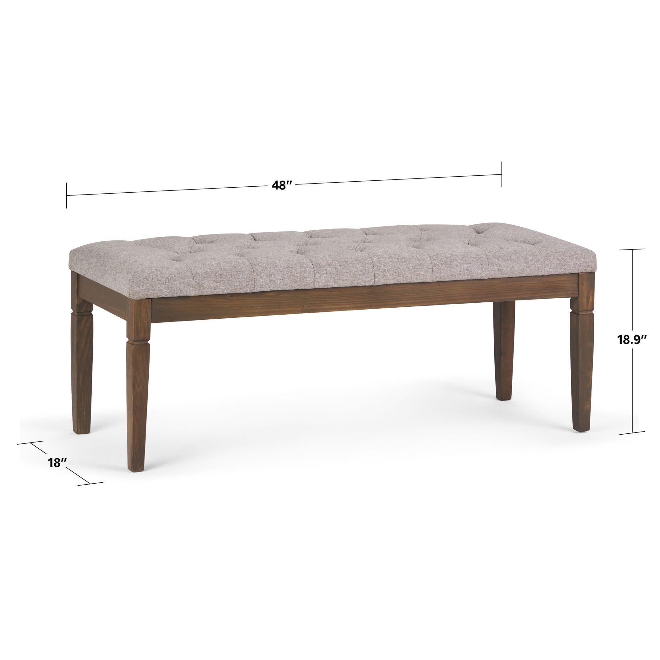 Simpli Home Waverly Ottoman Bench, Cloud, large