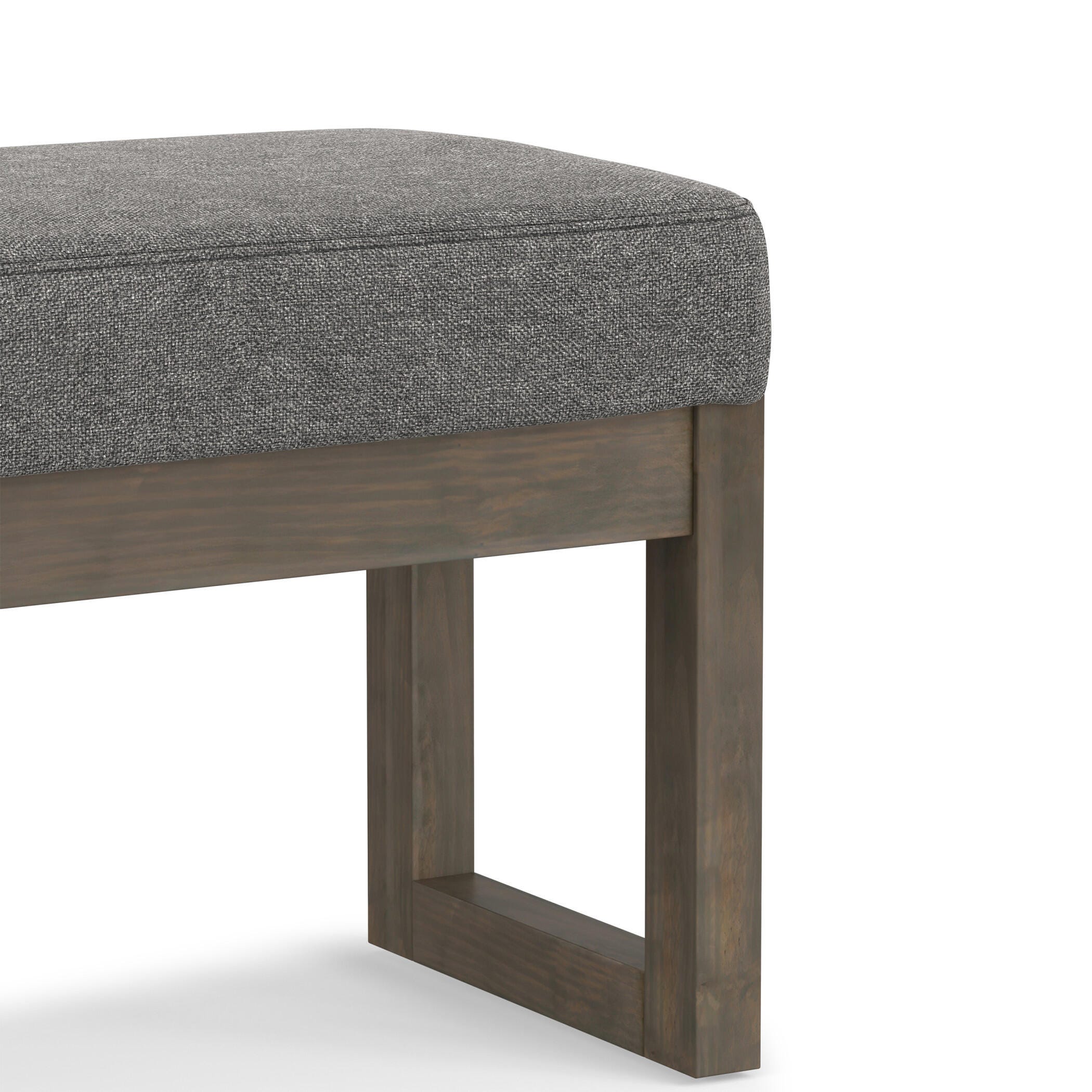 Simpli Home Milltown Ottoman Bench, Gray, large