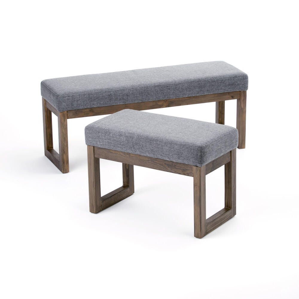 Ottoman Ottoman Bench, Gray, large