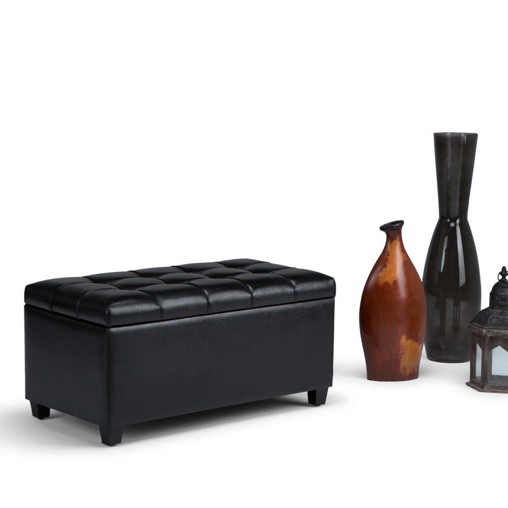Ottoman Storage Ottoman, Midnight Black, rollover
