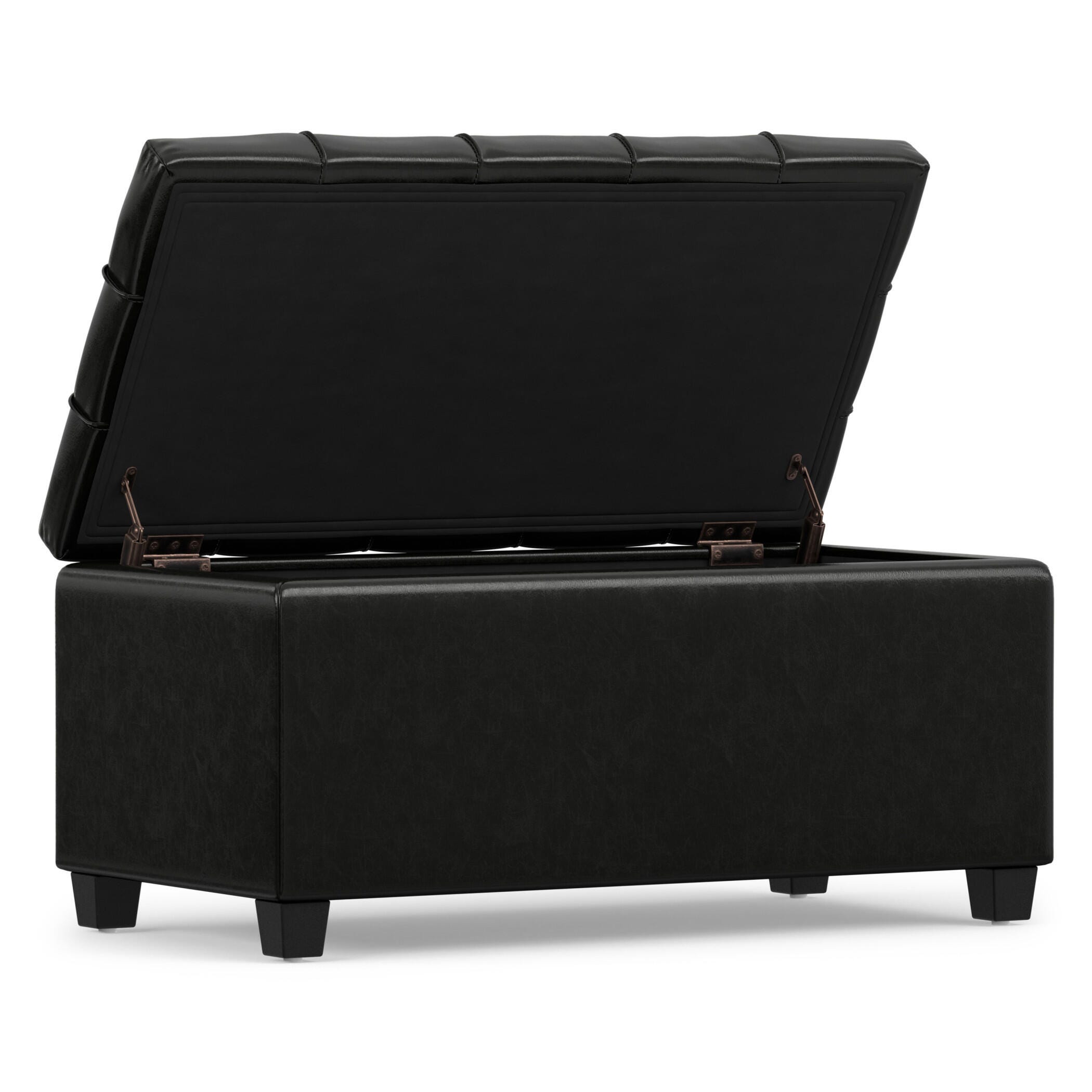 Ottoman Storage Ottoman, Midnight Black, large