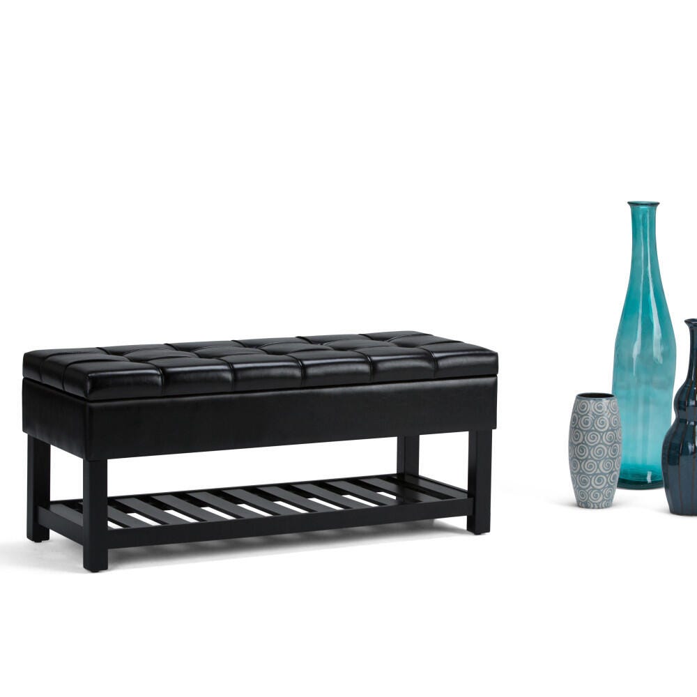 Ottoman Ottoman Bench, Midnight Black, rollover
