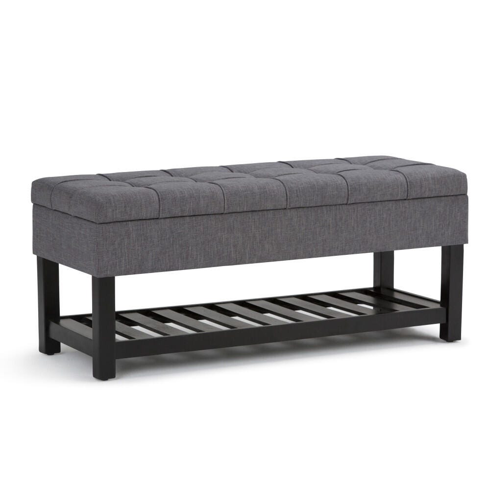 Ottoman Ottoman Bench, Slate Gray, large