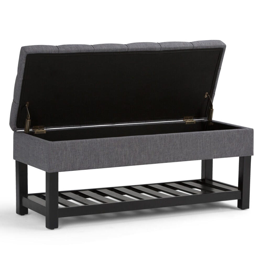 Ottoman Ottoman Bench, Slate Gray, large