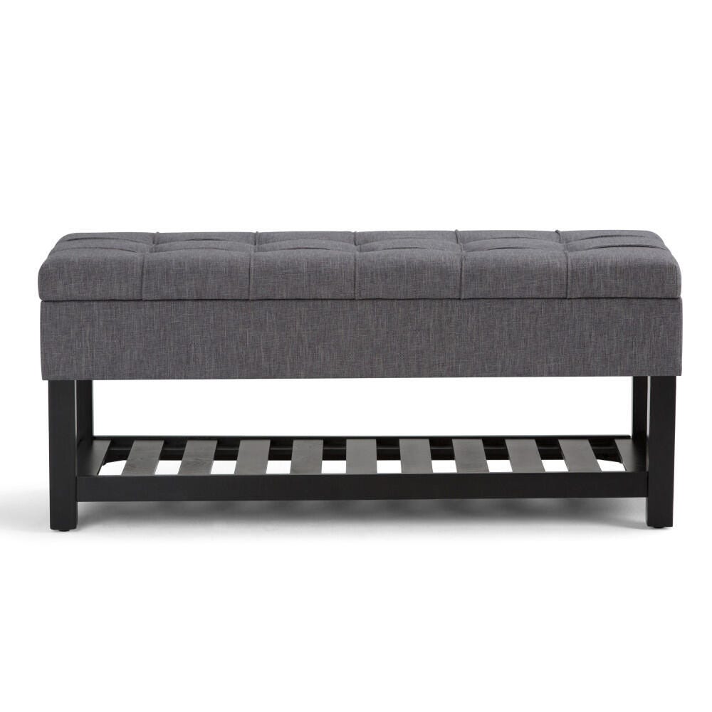 Ottoman Ottoman Bench, Slate Gray, large