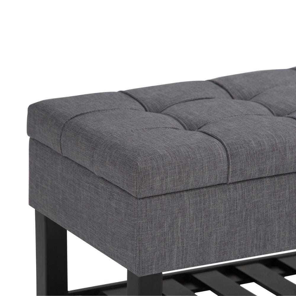 Ottoman Ottoman Bench, Slate Gray, large