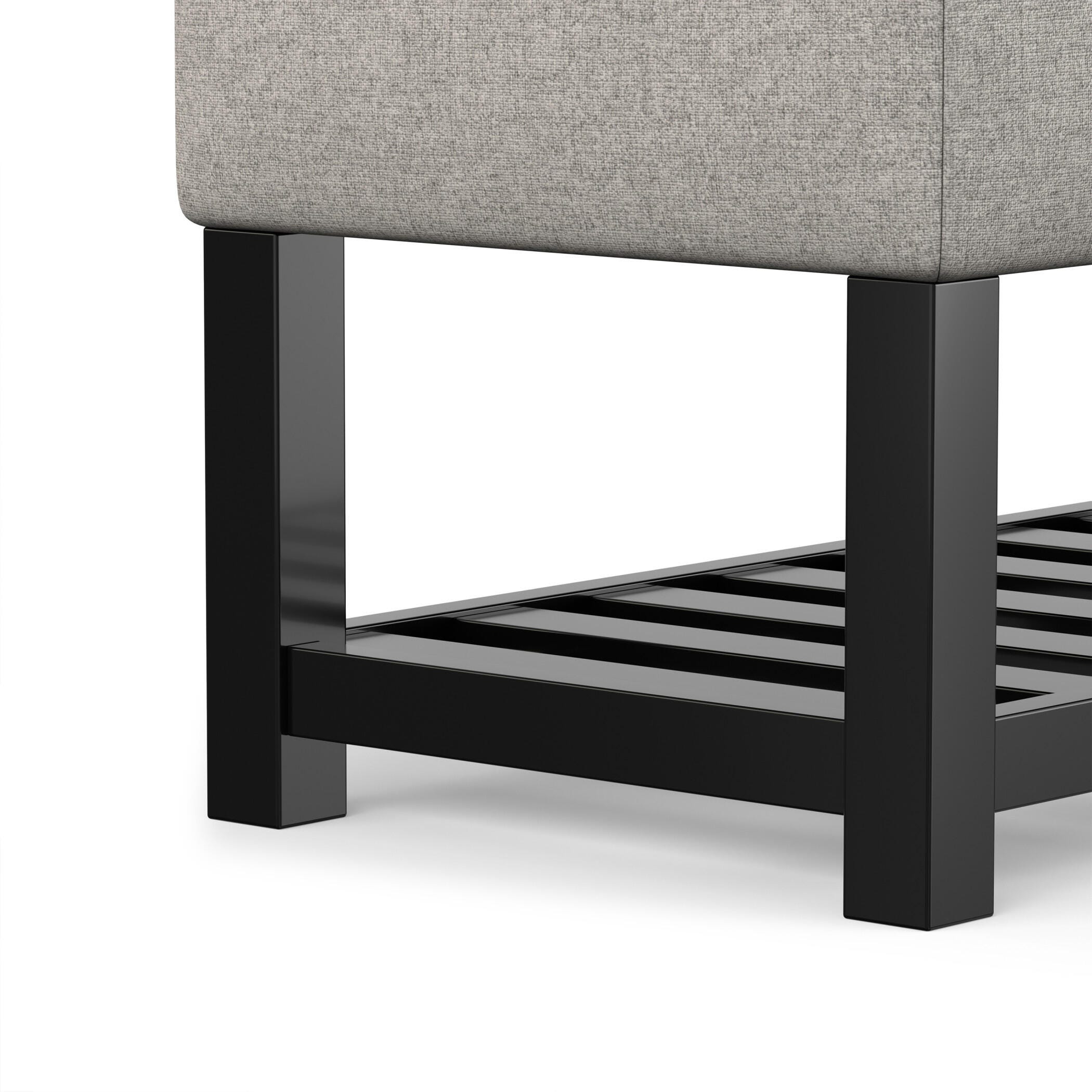 Simpli Home Saxon Ottoman Bench, Dove Gray, large