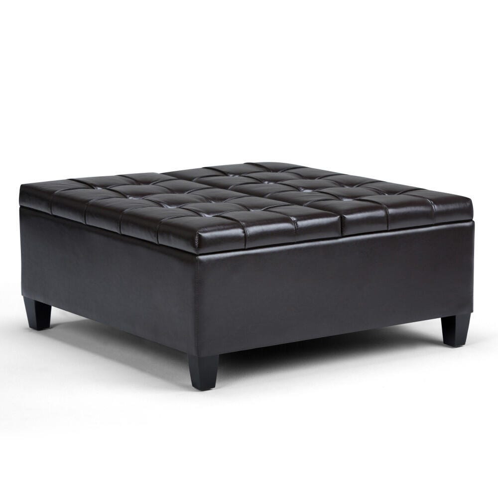 Ottoman Coffee Table Storage Ottoman, Dark Chocolate, large