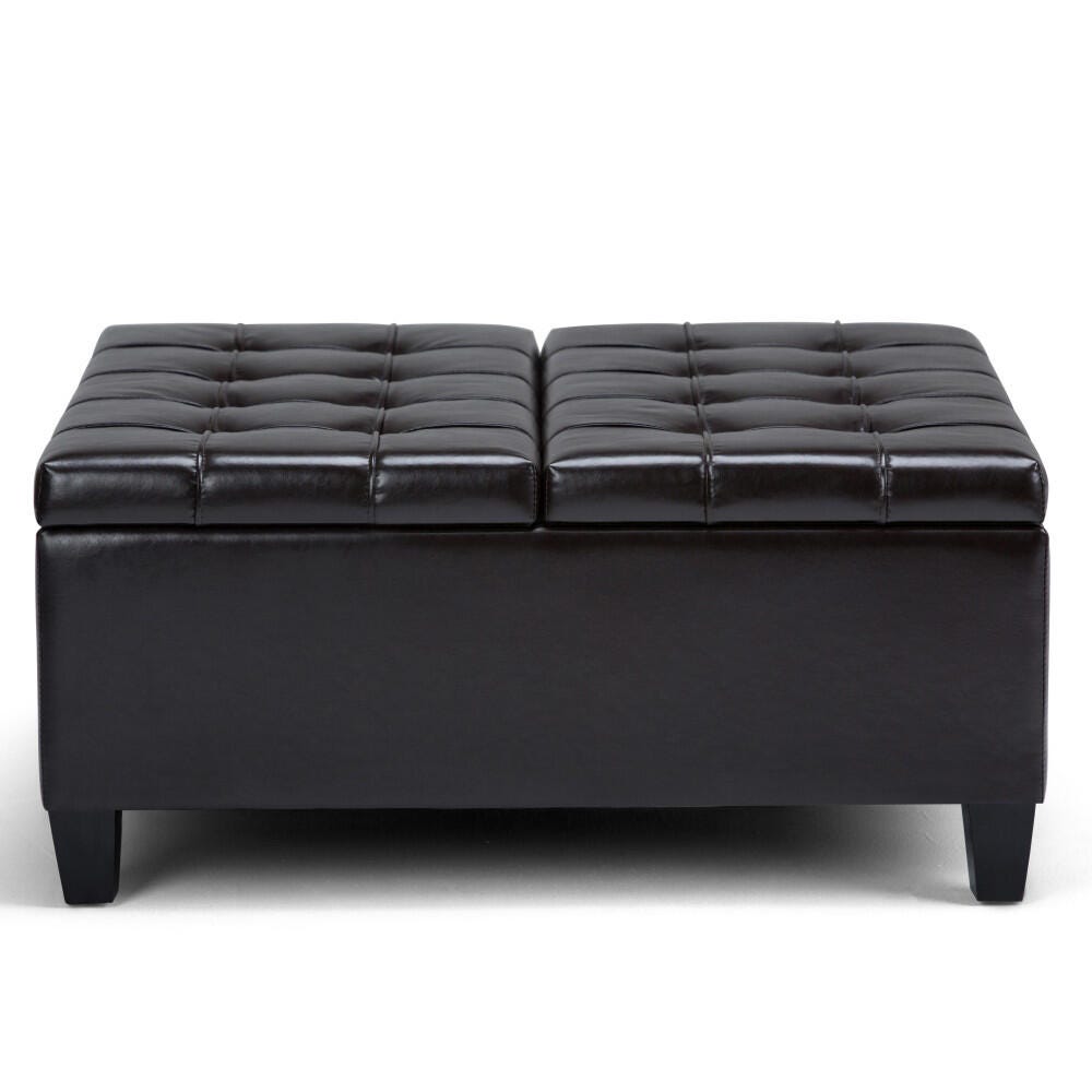 Ottoman Coffee Table Storage Ottoman, Dark Chocolate, large