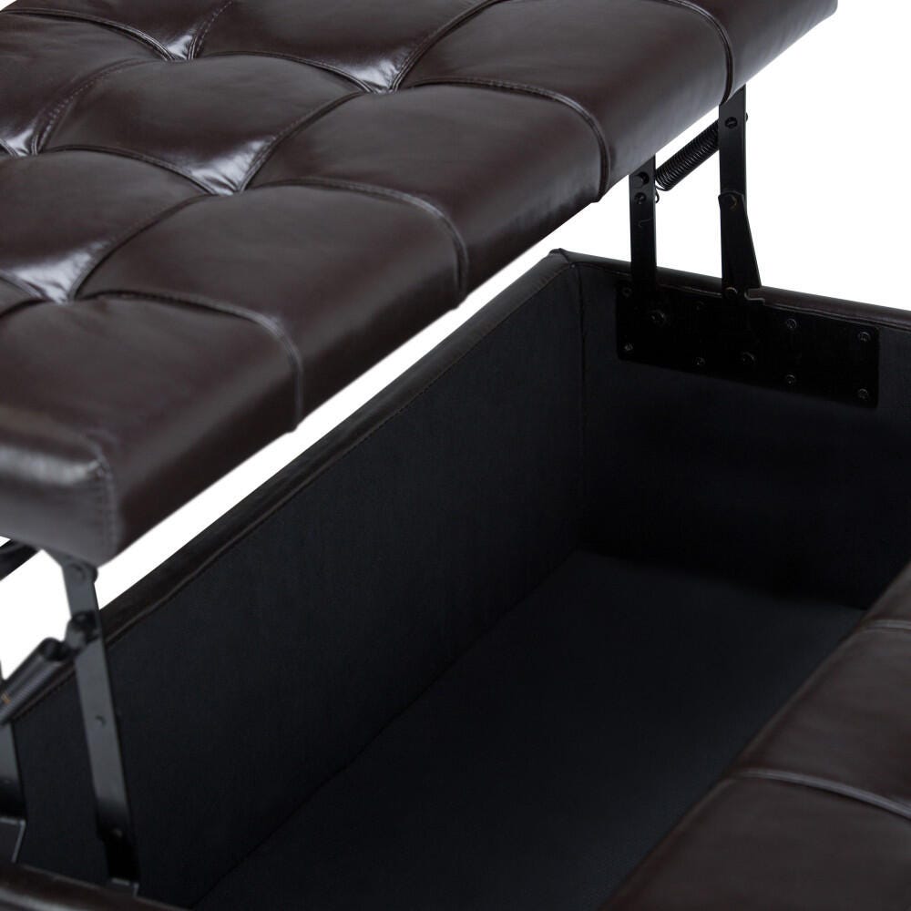 Ottoman Coffee Table Storage Ottoman, Dark Chocolate, large