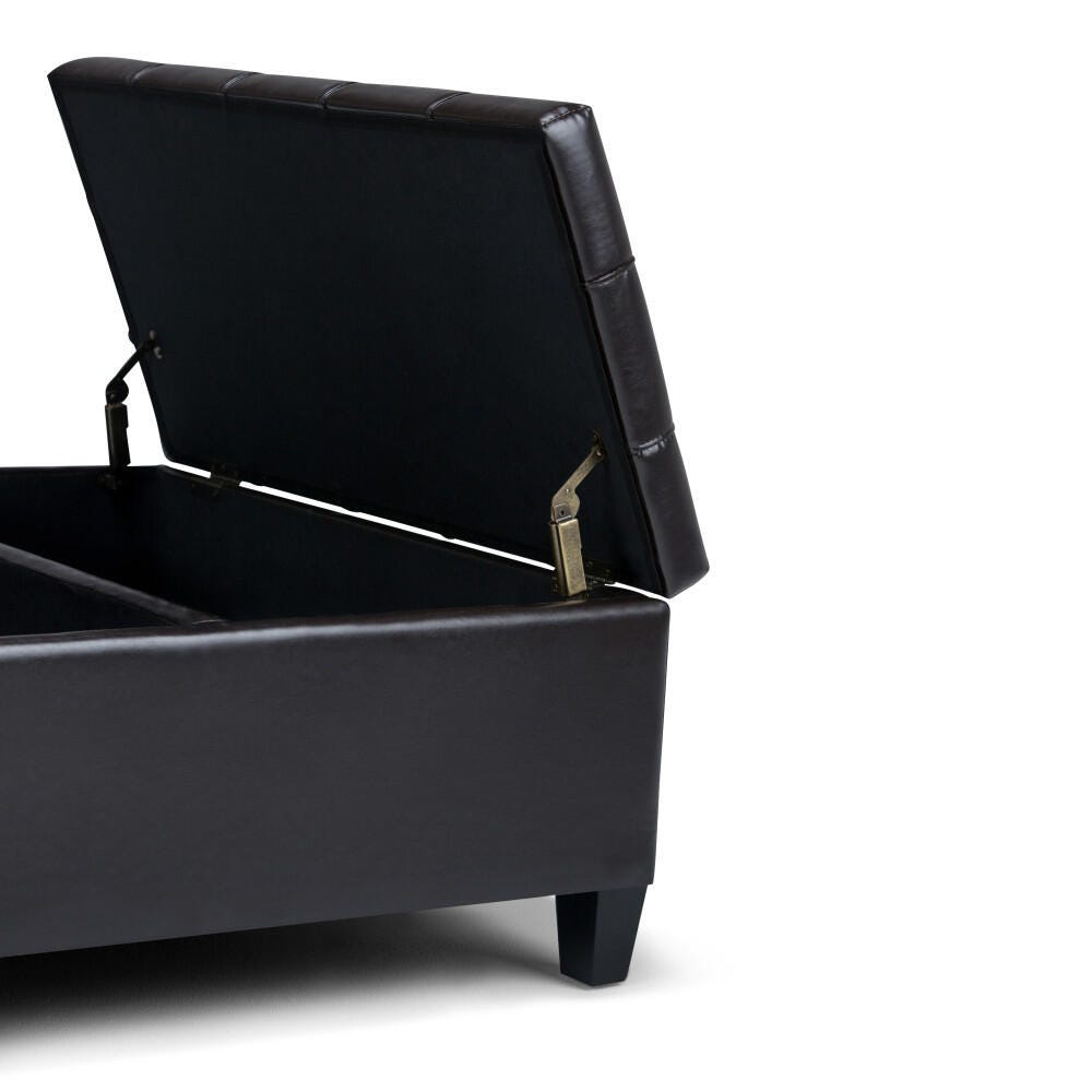 Ottoman Coffee Table Storage Ottoman, Dark Chocolate, large