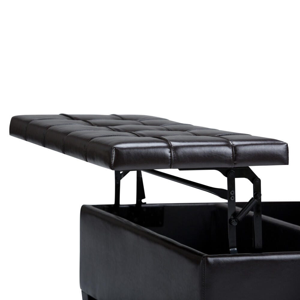 Ottoman Coffee Table Storage Ottoman, Dark Chocolate, large