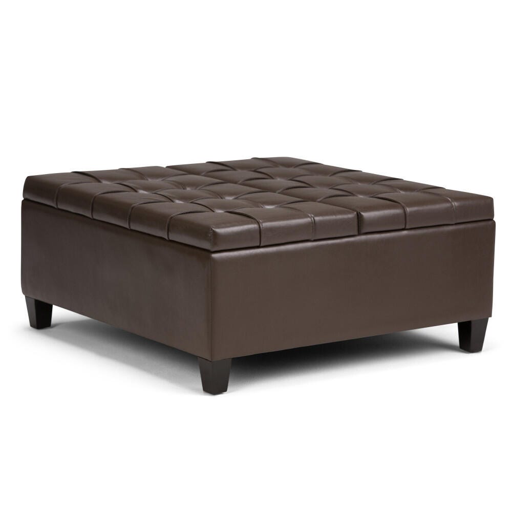 Ottoman Coffee Table Storage Ottoman, Chocolate Brown, large