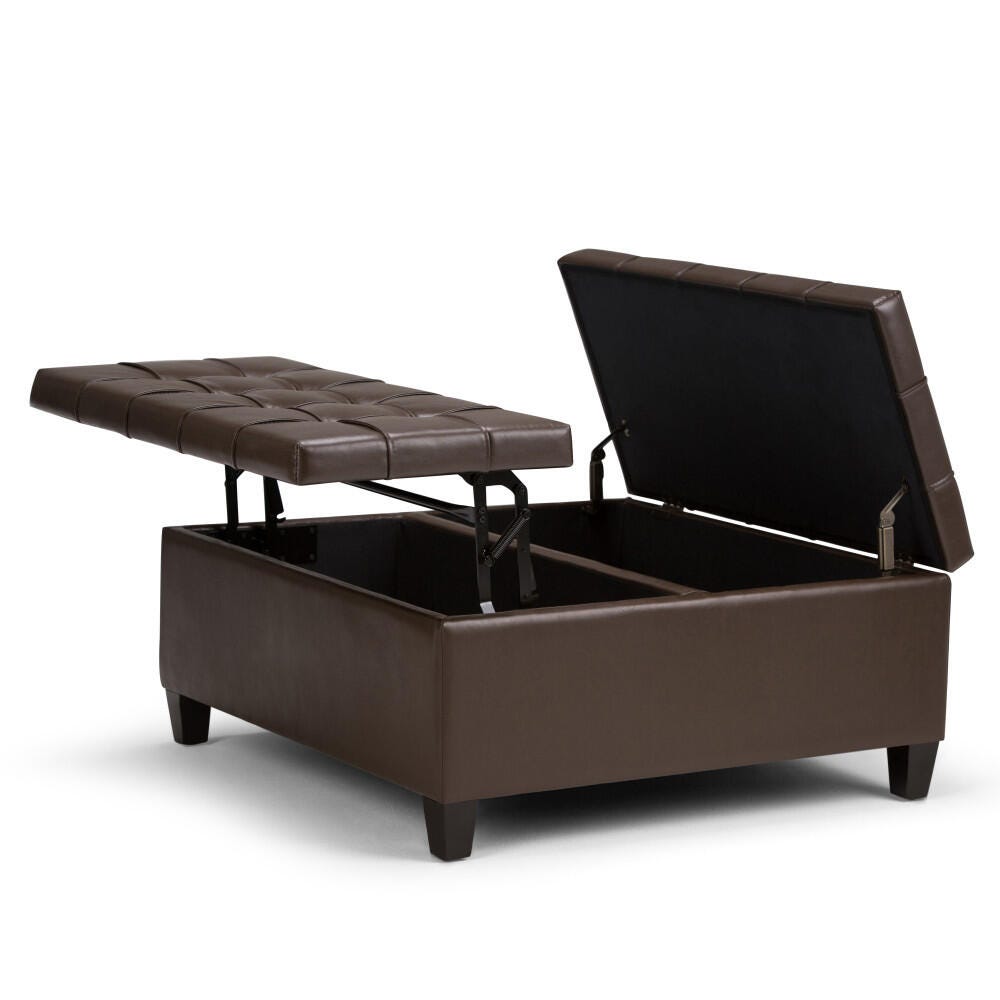 Ottoman Coffee Table Storage Ottoman, Chocolate Brown, large