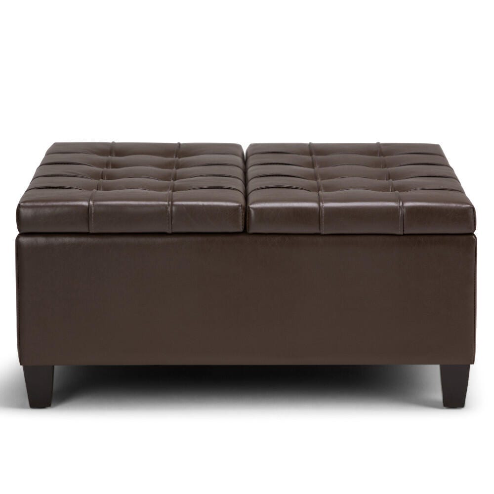 Ottoman Coffee Table Storage Ottoman, Chocolate Brown, large