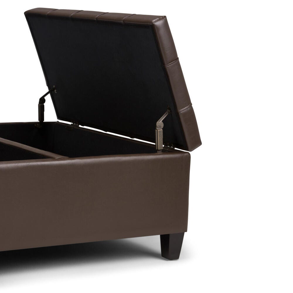 Ottoman Coffee Table Storage Ottoman, Chocolate Brown, large