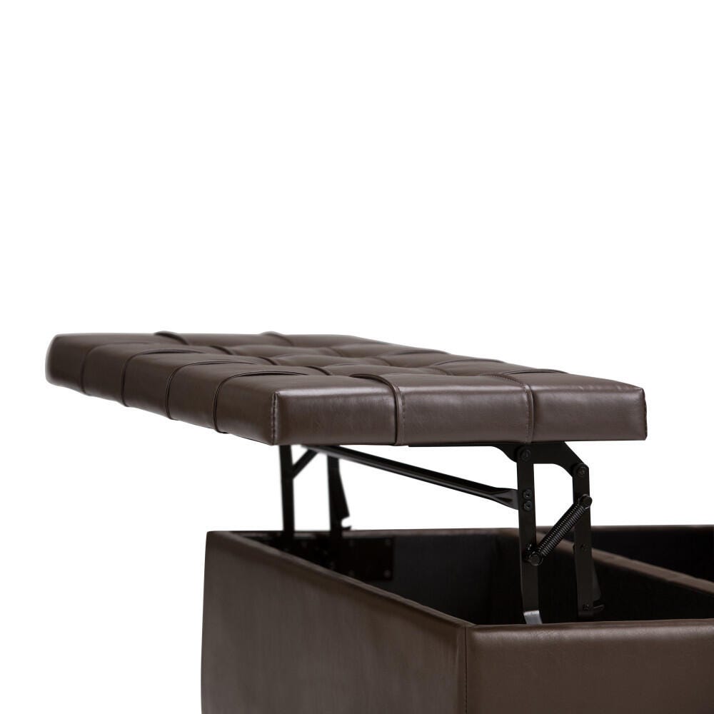 Ottoman Coffee Table Storage Ottoman, Chocolate Brown, large