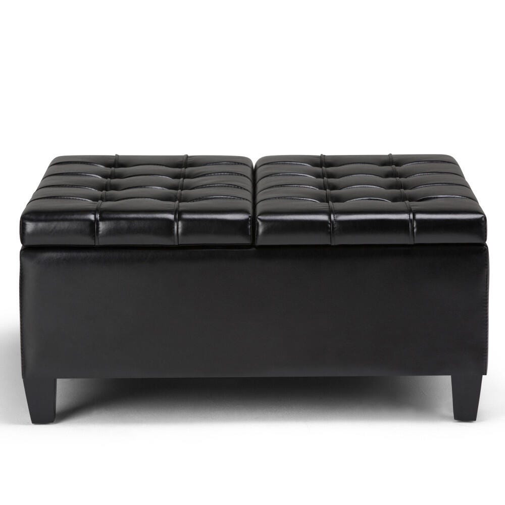 Ottoman Coffee Table Storage Ottoman, Midnight Black, large