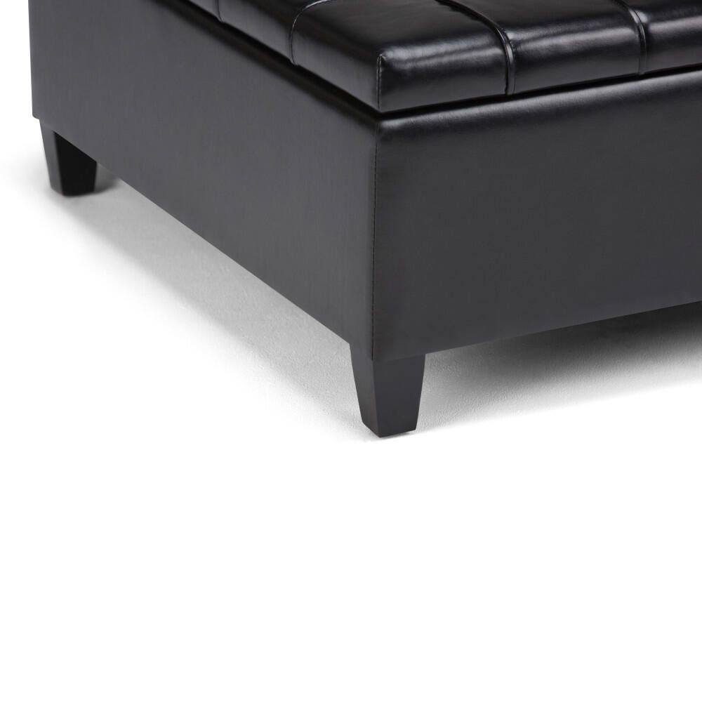 Ottoman Coffee Table Storage Ottoman, Midnight Black, large