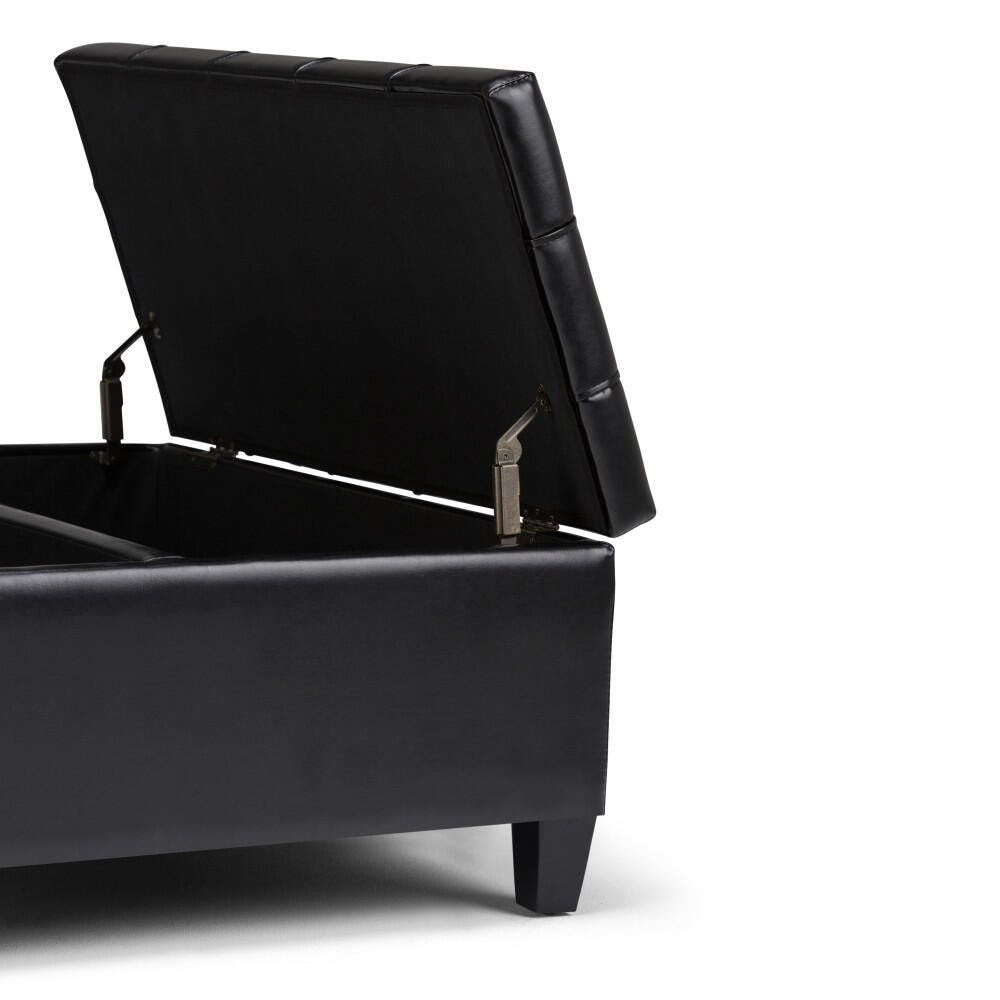 Ottoman Coffee Table Storage Ottoman, Midnight Black, large