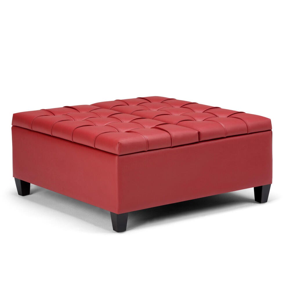 Ottoman Coffee Table Storage Ottoman, Crimson, large