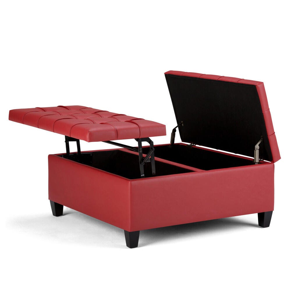Ottoman Coffee Table Storage Ottoman, Crimson, large