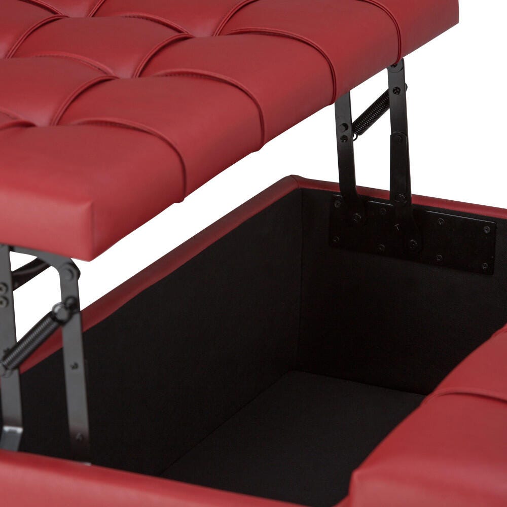 Ottoman Coffee Table Storage Ottoman, Crimson, large
