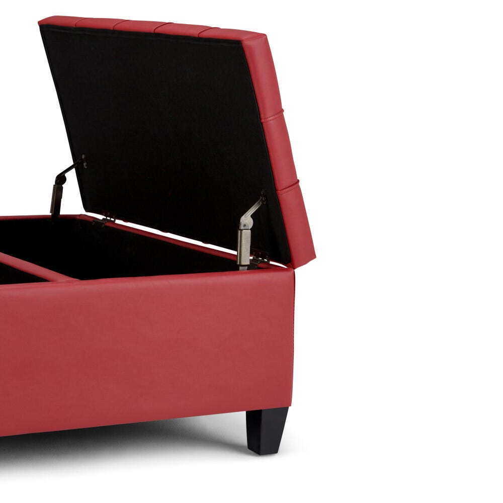 Ottoman Coffee Table Storage Ottoman, Crimson, large