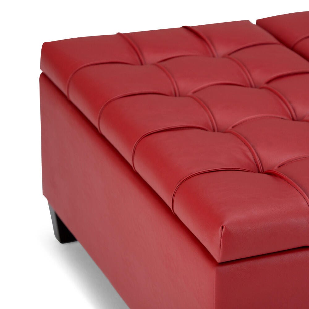 Ottoman Coffee Table Storage Ottoman, Crimson, large