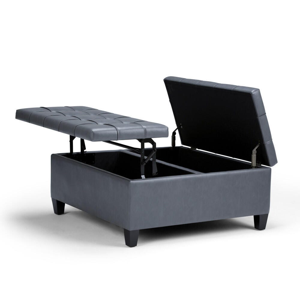 Ottoman Coffee Table Storage Ottoman, Stone Gray, large