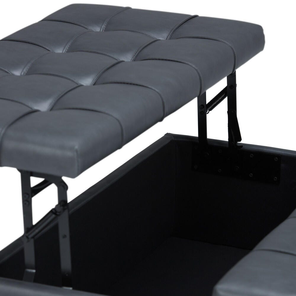 Ottoman Coffee Table Storage Ottoman, Stone Gray, large