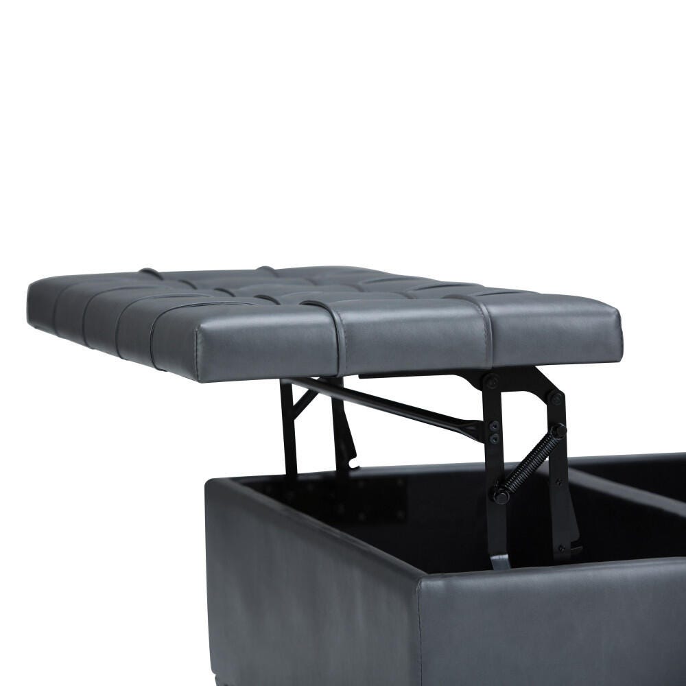 Ottoman Coffee Table Storage Ottoman, Stone Gray, large