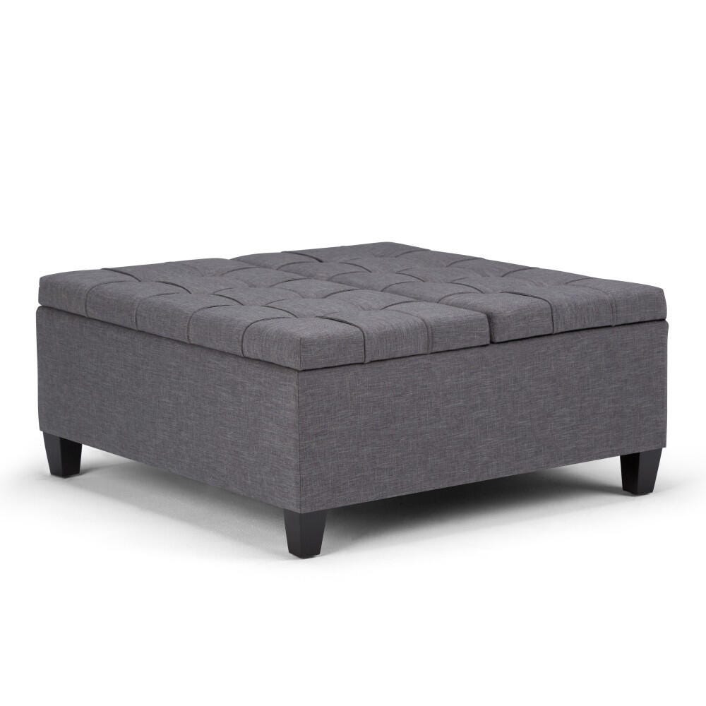 Ottoman Coffee Table Storage Ottoman, Slate Gray, large