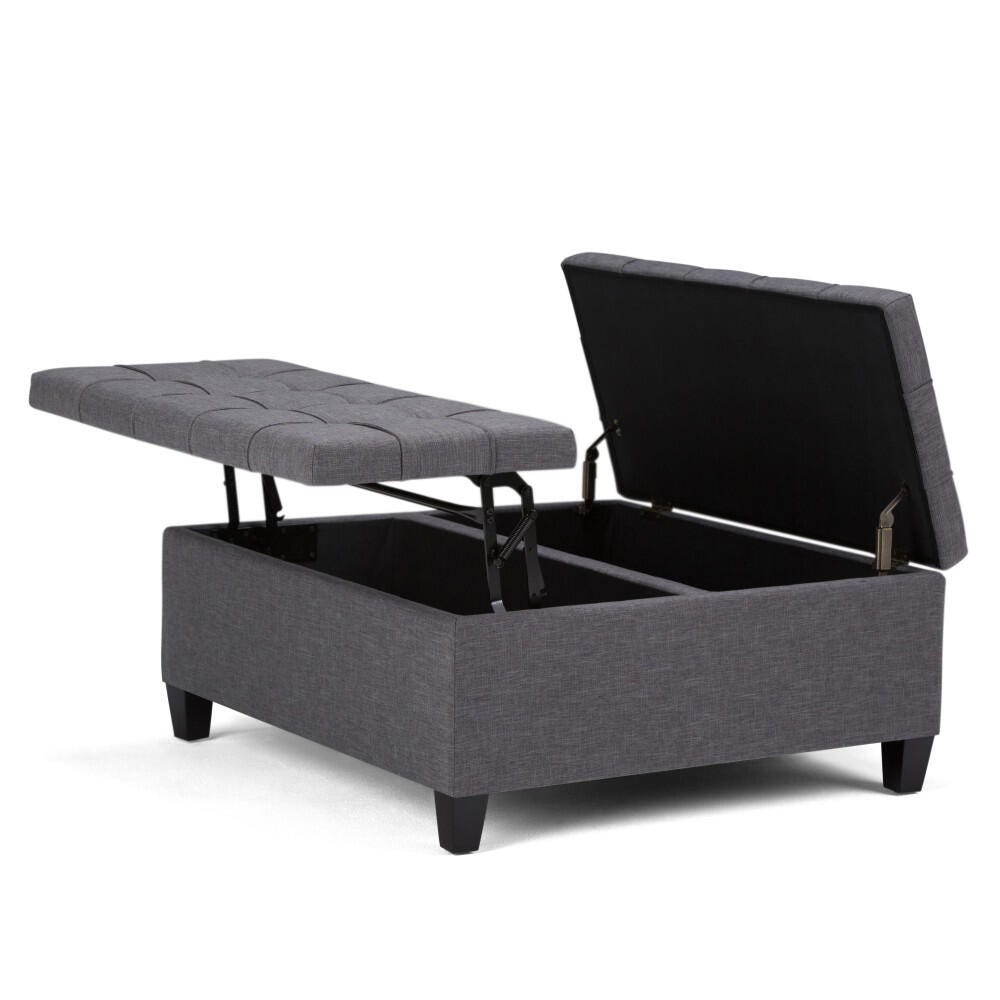 Ottoman Coffee Table Storage Ottoman, Slate Gray, large