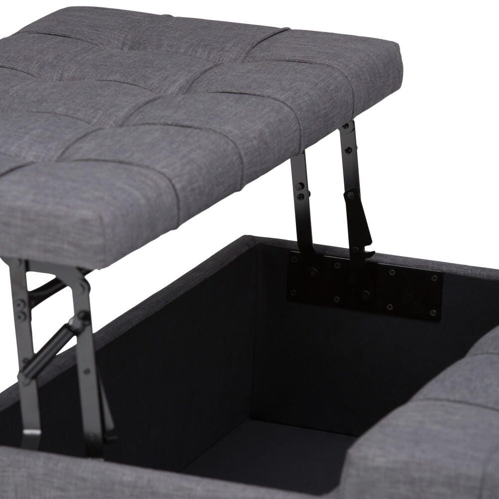 Ottoman Coffee Table Storage Ottoman, Slate Gray, large