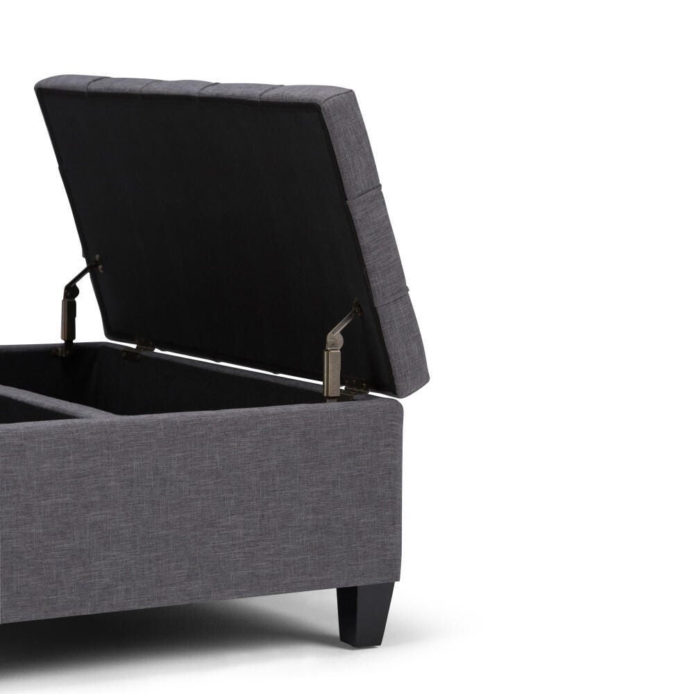 Ottoman Coffee Table Storage Ottoman, Slate Gray, large