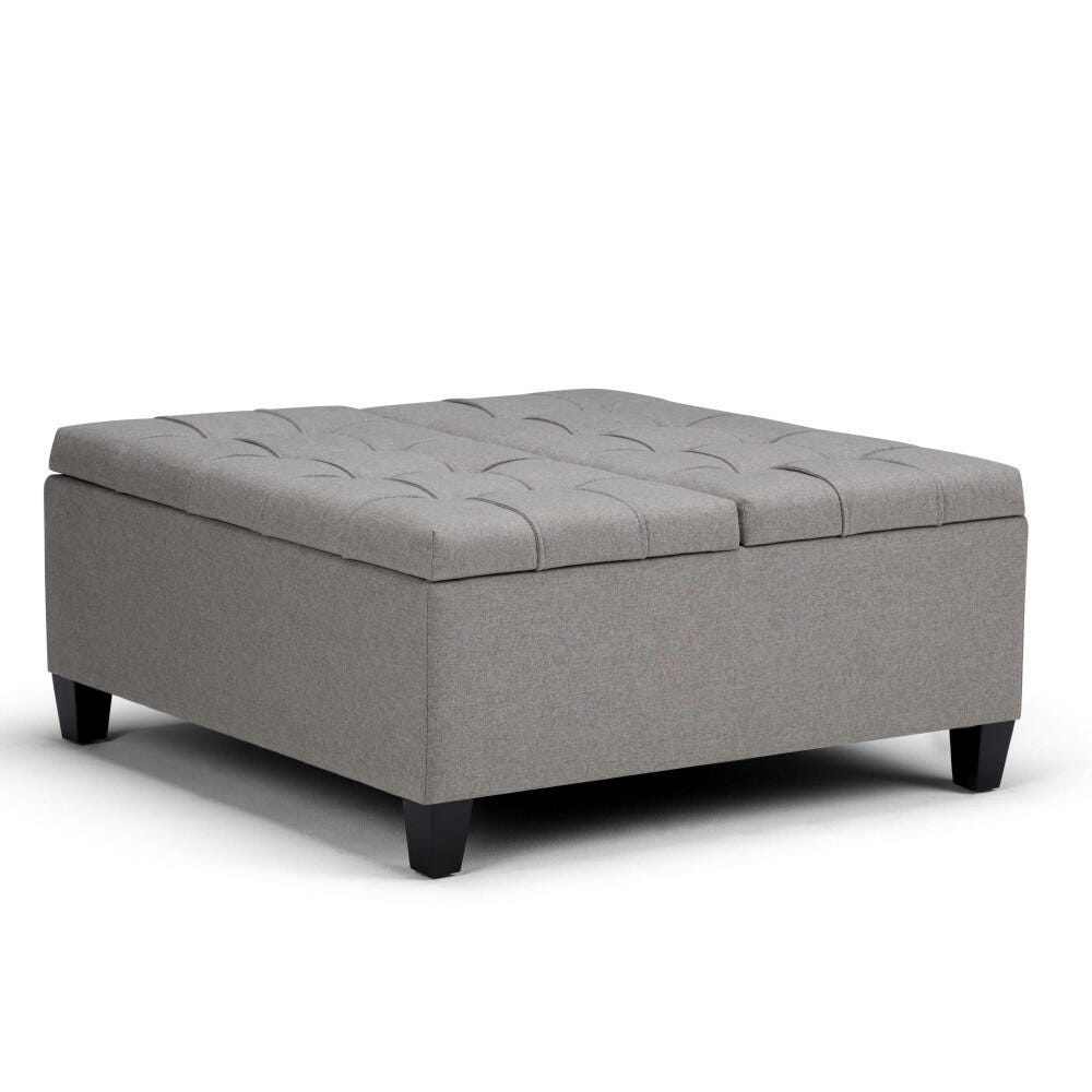 Ottoman Coffee Table Storage Ottoman, Dove Gray, large
