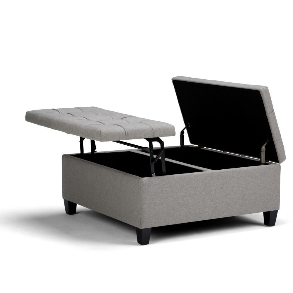 Ottoman Coffee Table Storage Ottoman, Dove Gray, large