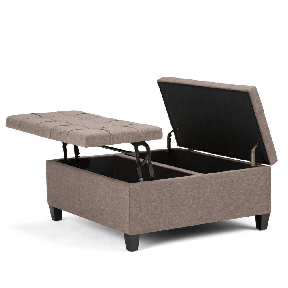 Ottoman Coffee Table Storage Ottoman, Fawn Brown, large