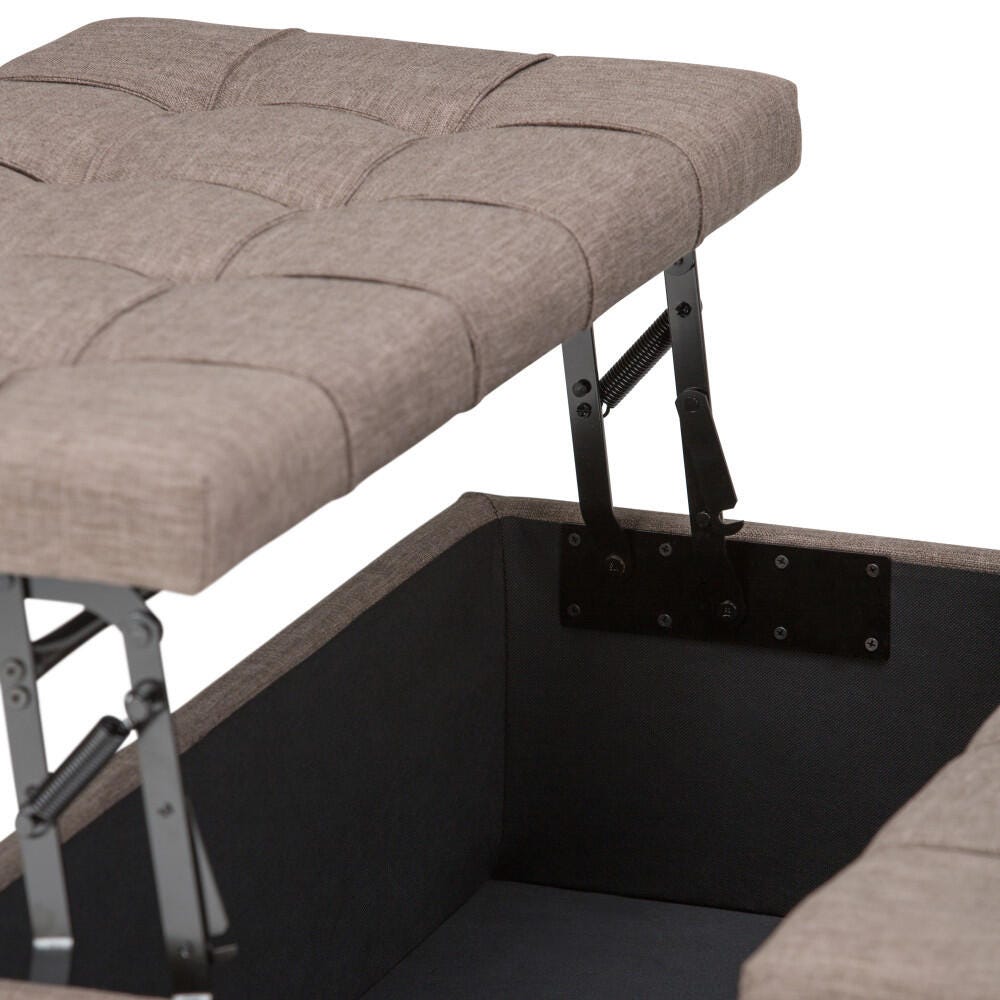 Ottoman Coffee Table Storage Ottoman, Fawn Brown, large